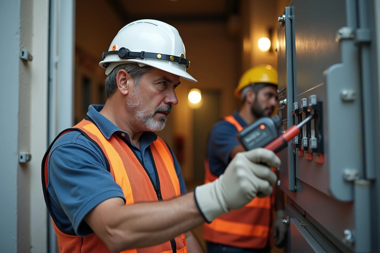 Inspección de tablero eléctrico en un local comercial