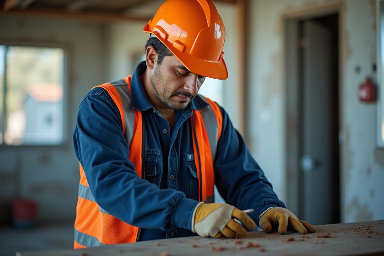Técnico trabajando en tablero eléctrico de local comercial